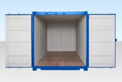 blue shipping container