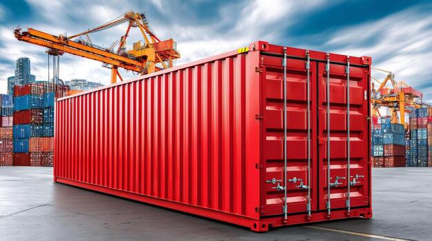 red shipping container